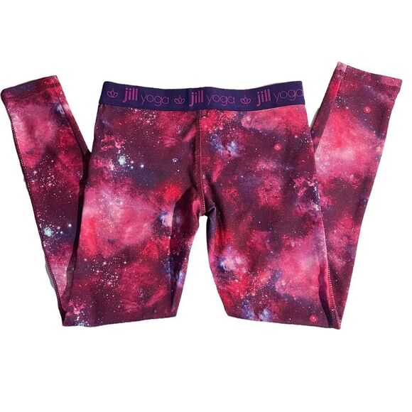 JILL Yoga Girls Pink Stars Solar System Leggings Size 6 - Picture 2 of 5